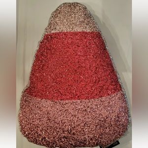 Sparkles Home PINK Rhinestone Halloween Candy Corn Pillow Tik tok Beaded 2023